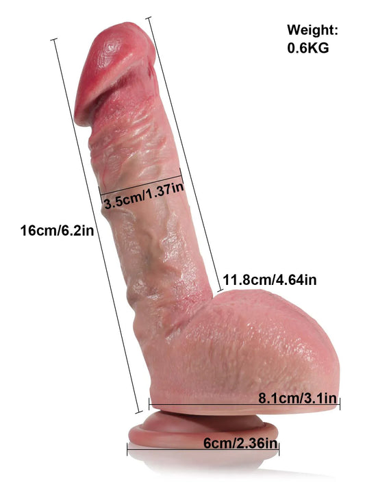 16 cm Realistisk Mjuk Dildo i Hudton med Sugpropp - Perfekt för Nybörjare