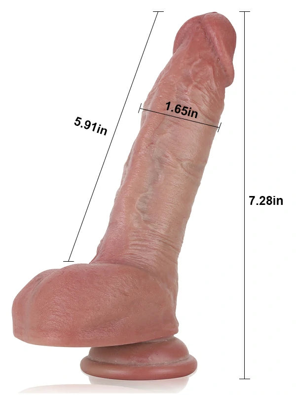 18.5 cm Realistic Silicone Dildo with Suction Cup Base
