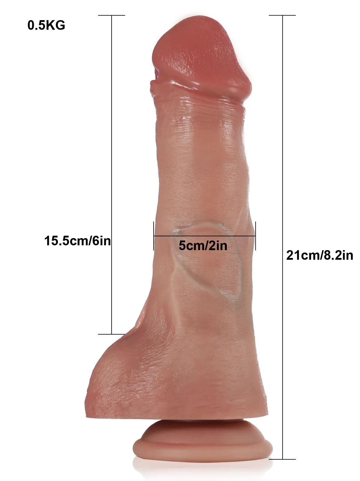 21 cm Teleskopisk Vibrerande och Uppvärmande Dildo med Trådlös Fjärrkontroll