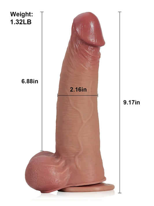 Glidande Hud Brun Realistisk Dildo