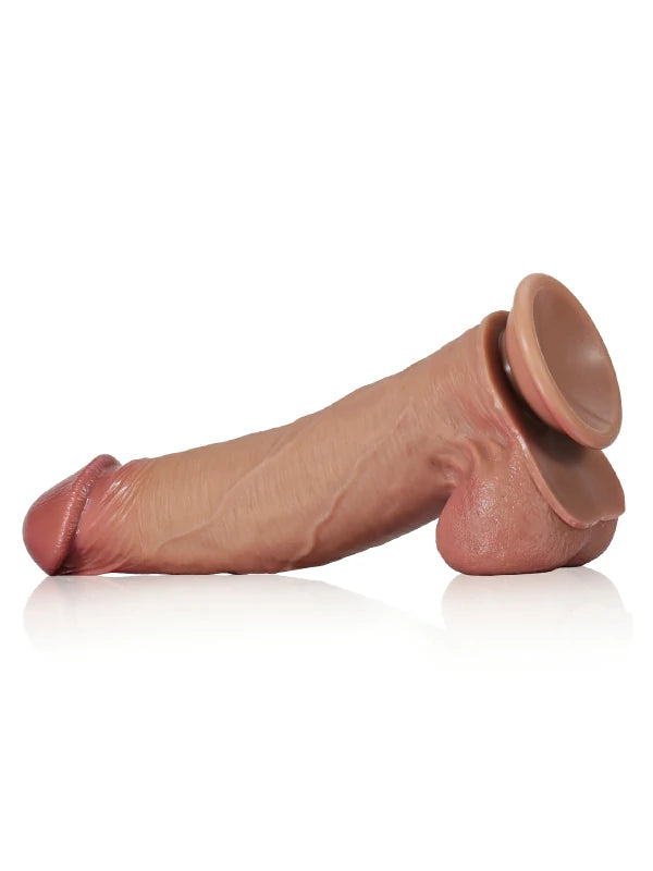 Glidande Hud Brun Realistisk Dildo