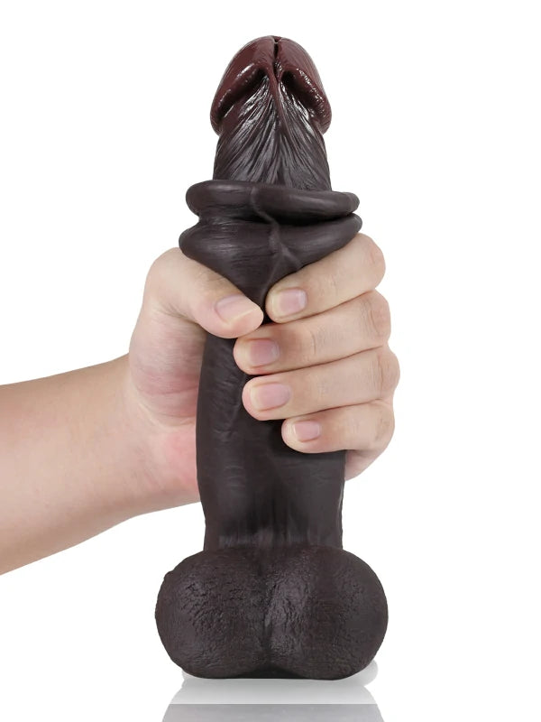 Glidande Hud Realistisk Svart Dildo