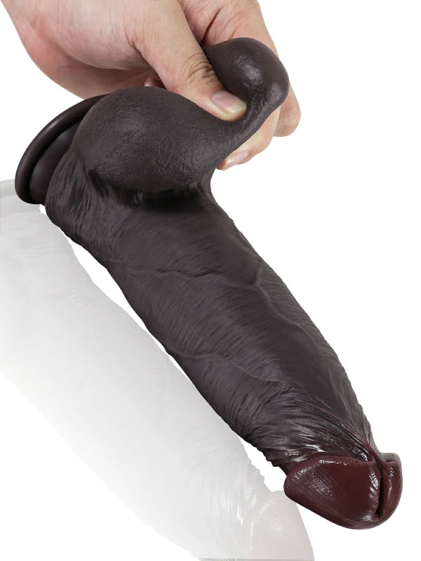Glidande Hud Realistisk Svart Dildo