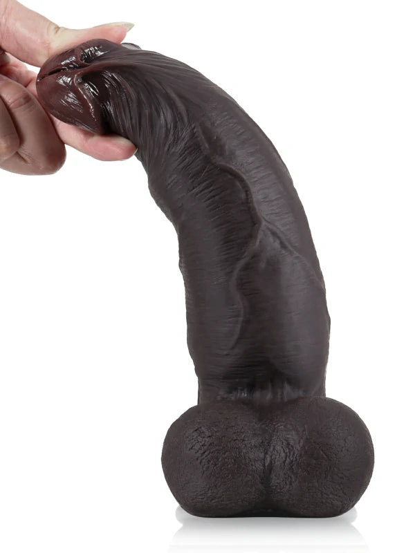 Glidande Hud Realistisk Svart Dildo