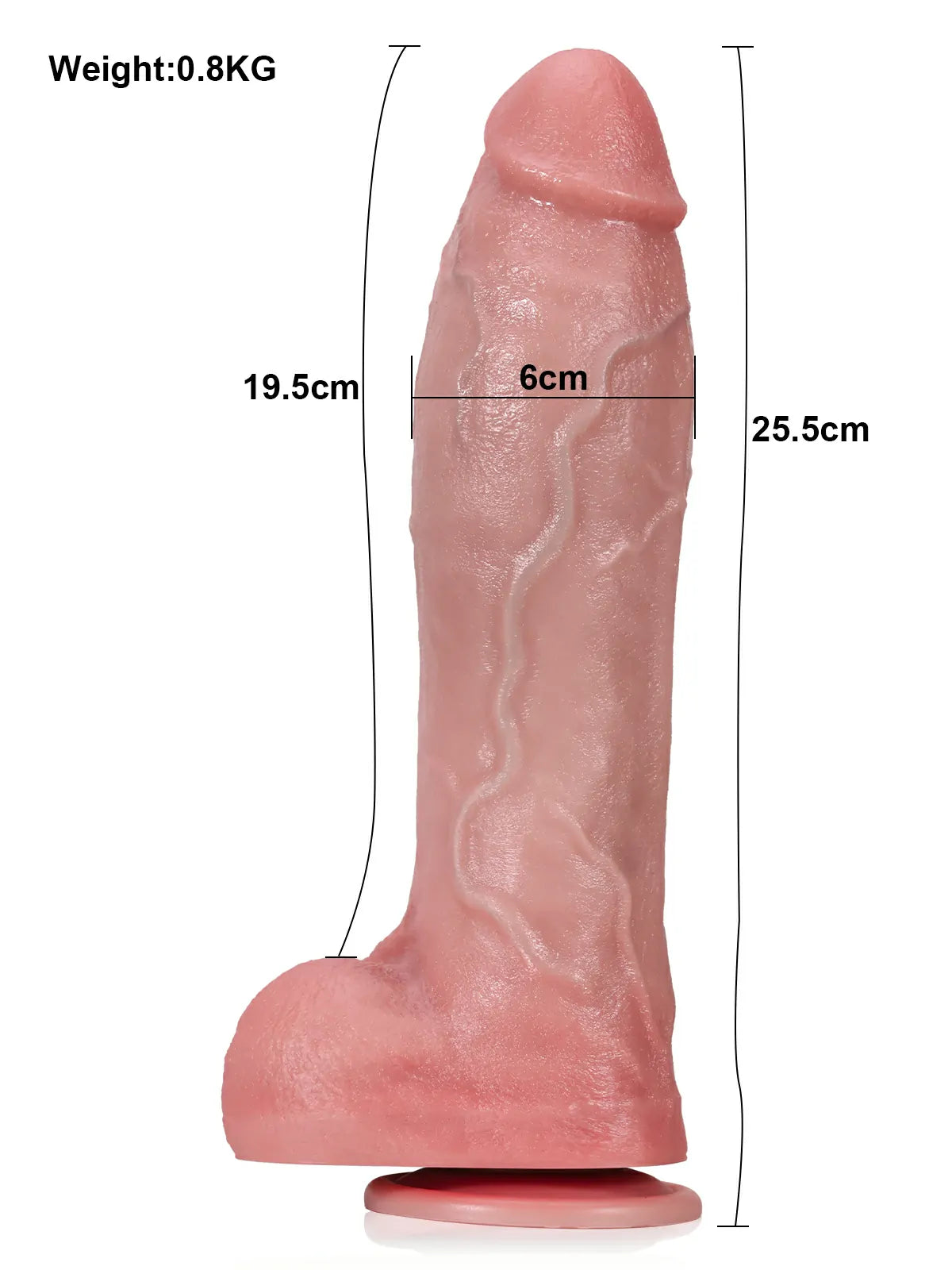 25,5 cm Kraftfull Stötande Dildo med Vibration, Värme & Fjärrkontroll