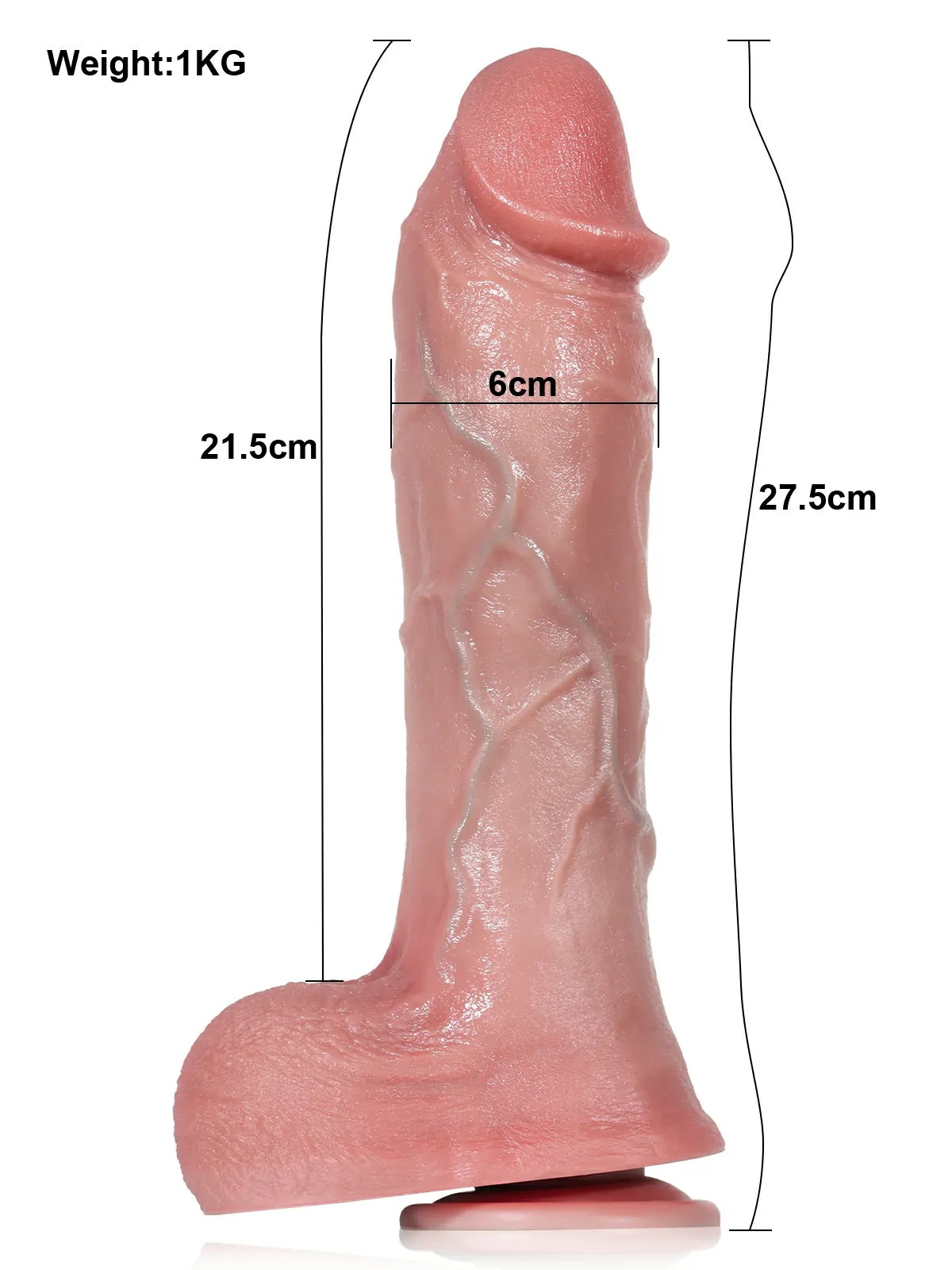 27,5 cm Kraftfull Dildo med Djup Stöt, Vibration & Värmefunktion