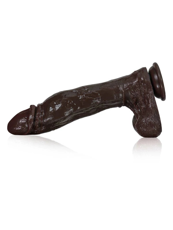 27 cm Svart Stor Thrusting Dildo
