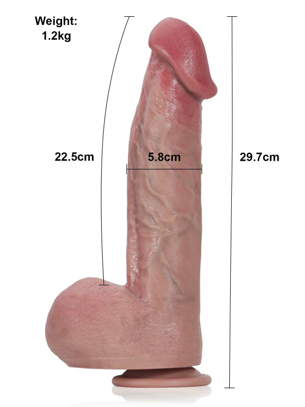 29.7 cm Naturlig Textur Grov Dildo med Dragon Bone Förstärkning och Stark Sugpropp