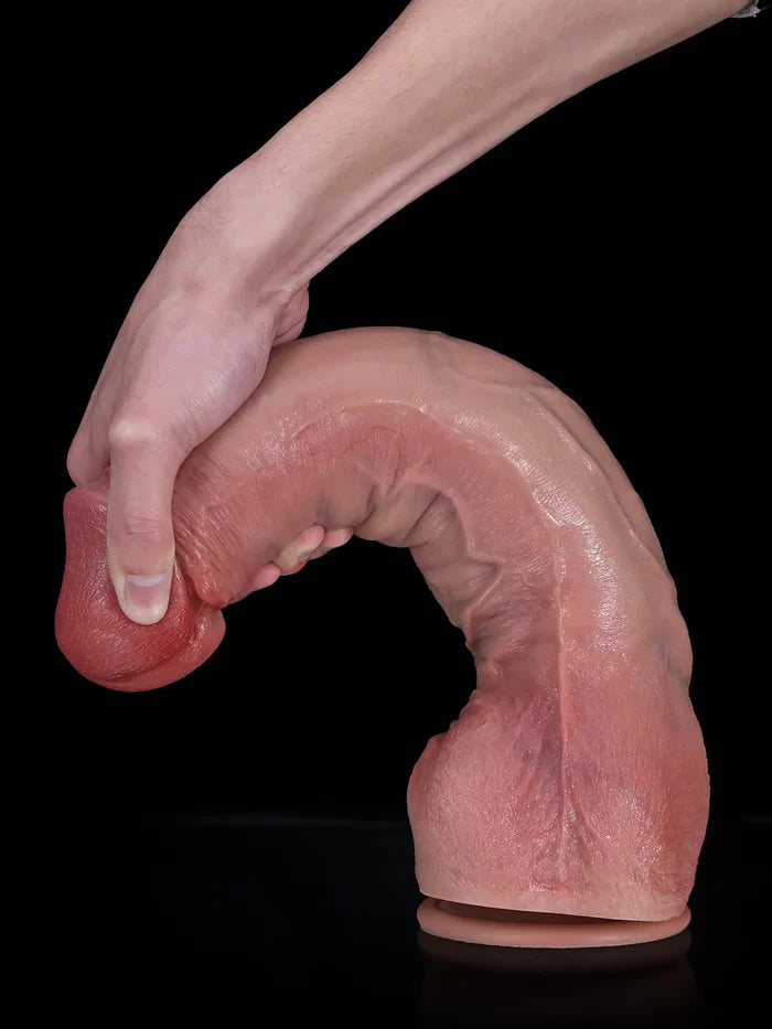 30,8 cm Böjbar Stor Anal Dildo i Hudton med Metallkärna