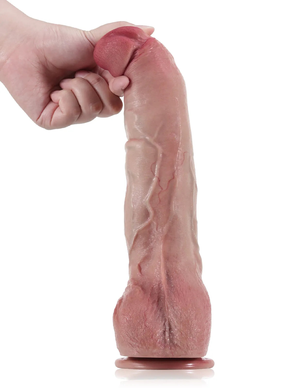 30,8 cm Böjbar Stor Anal Dildo i Hudton med Metallkärna