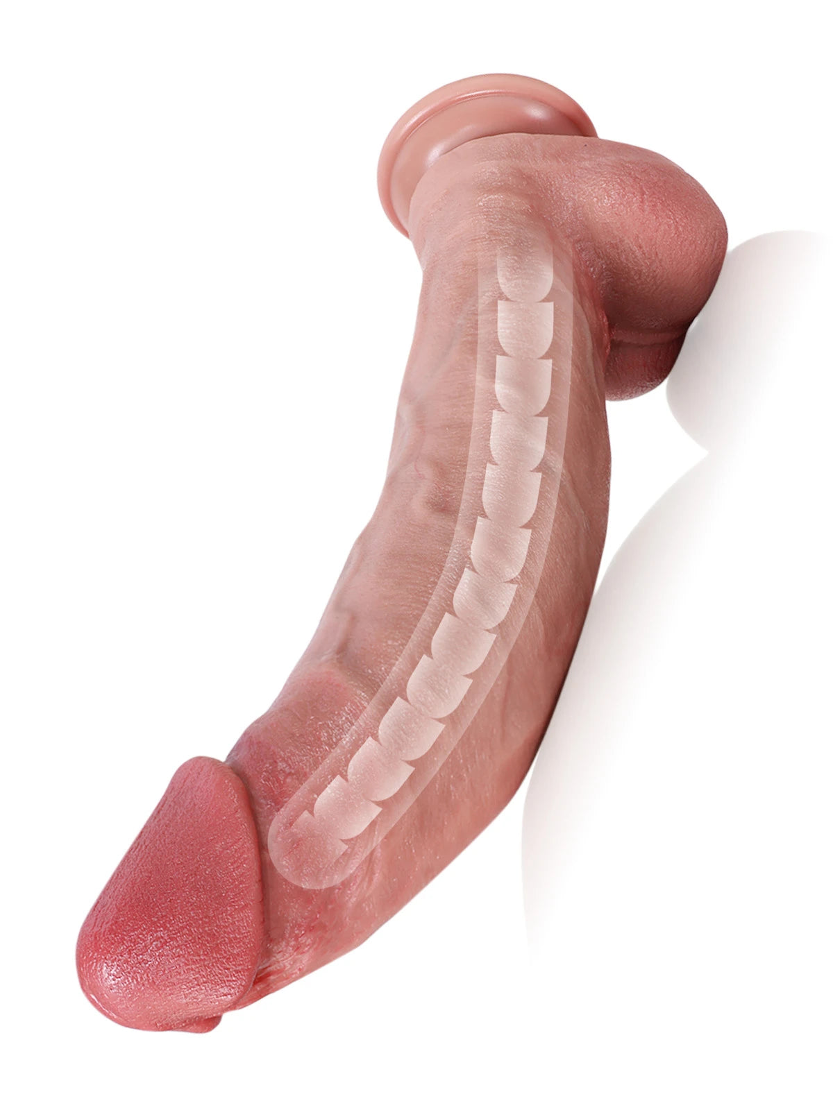 30,9 cm Stor Mjuk Realistisk Dildo med Böjbar Metallkärna