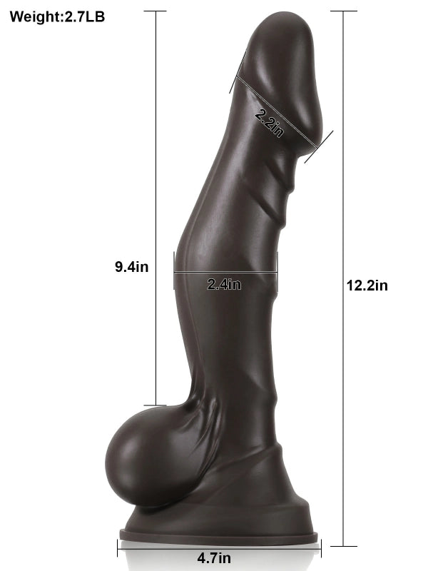 XXL Svart Jatte Dildo Med Testiklar SID126-Black