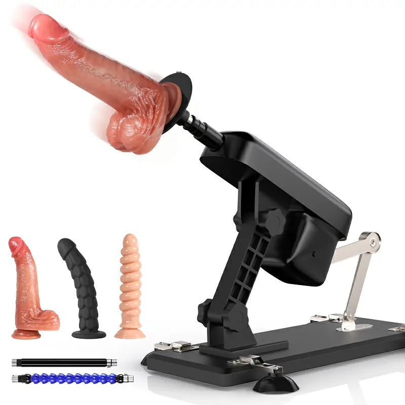 Dildo Maskin med Stötfunktion – Automatiskt Justerbar, 12 Lägen, 300 Stötar/Min