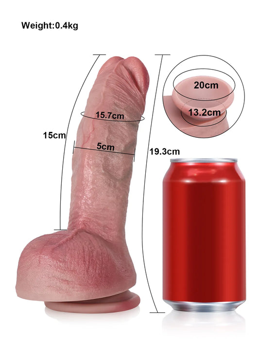 19 cm Realistisk G-punkt Dildo med Böjt Skaft