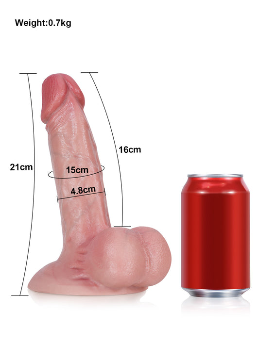 20 cm Realistisk Dildo med Stark Sugpropp och Flexibla Testiklar