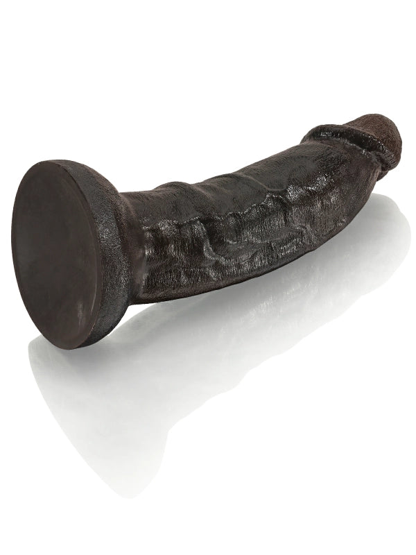 22 cm Stor Svart Dildo Stabil Bas Fyllig och Kraftfull Känsla