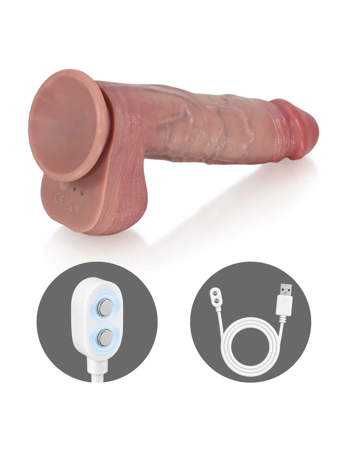 Marco - Grov Thrusting Dildo med Fylligt Ollon och Bred Krans - 25 cm