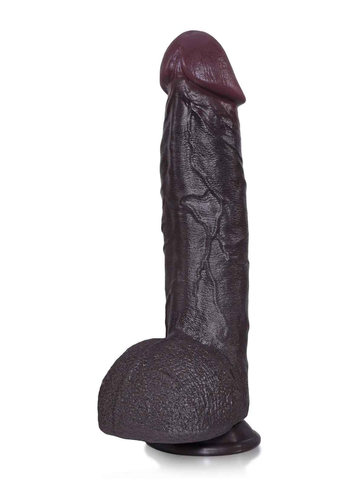 Elias: 27 cm Lång Svart Thrusting Dildo med Värme