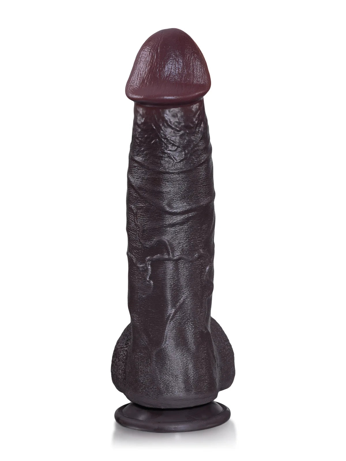 Elias: 27 cm Lång Svart Thrusting Dildo med Värme