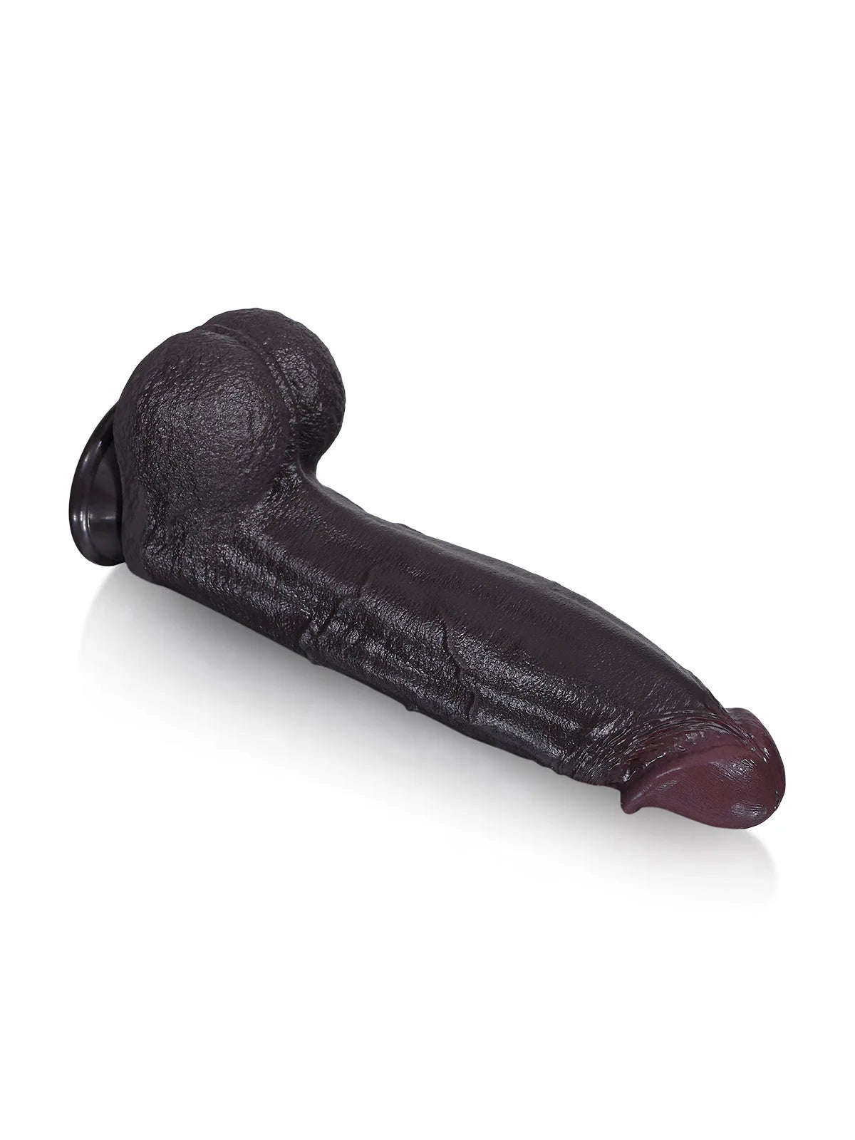 27,4 cm Grov Svart Dildo med Avsmalnande Topp och Bred Kropp