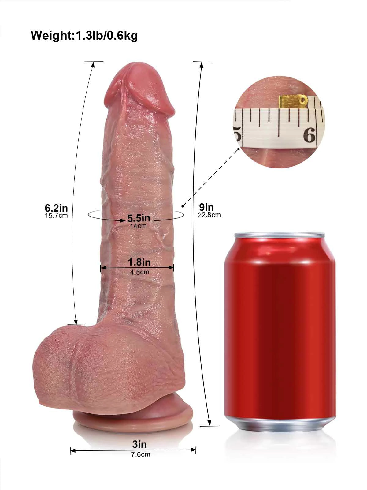 Axel - Realistisk Thrusting Dildo med Repliknande Ådror - 22,8 cm