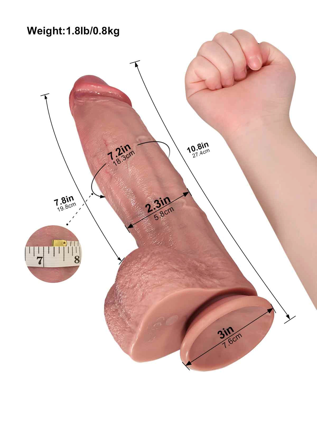 Henry - Stötande Vibrationsdildo med Bred Kropp och Realistisk Textur - 27,4 cm