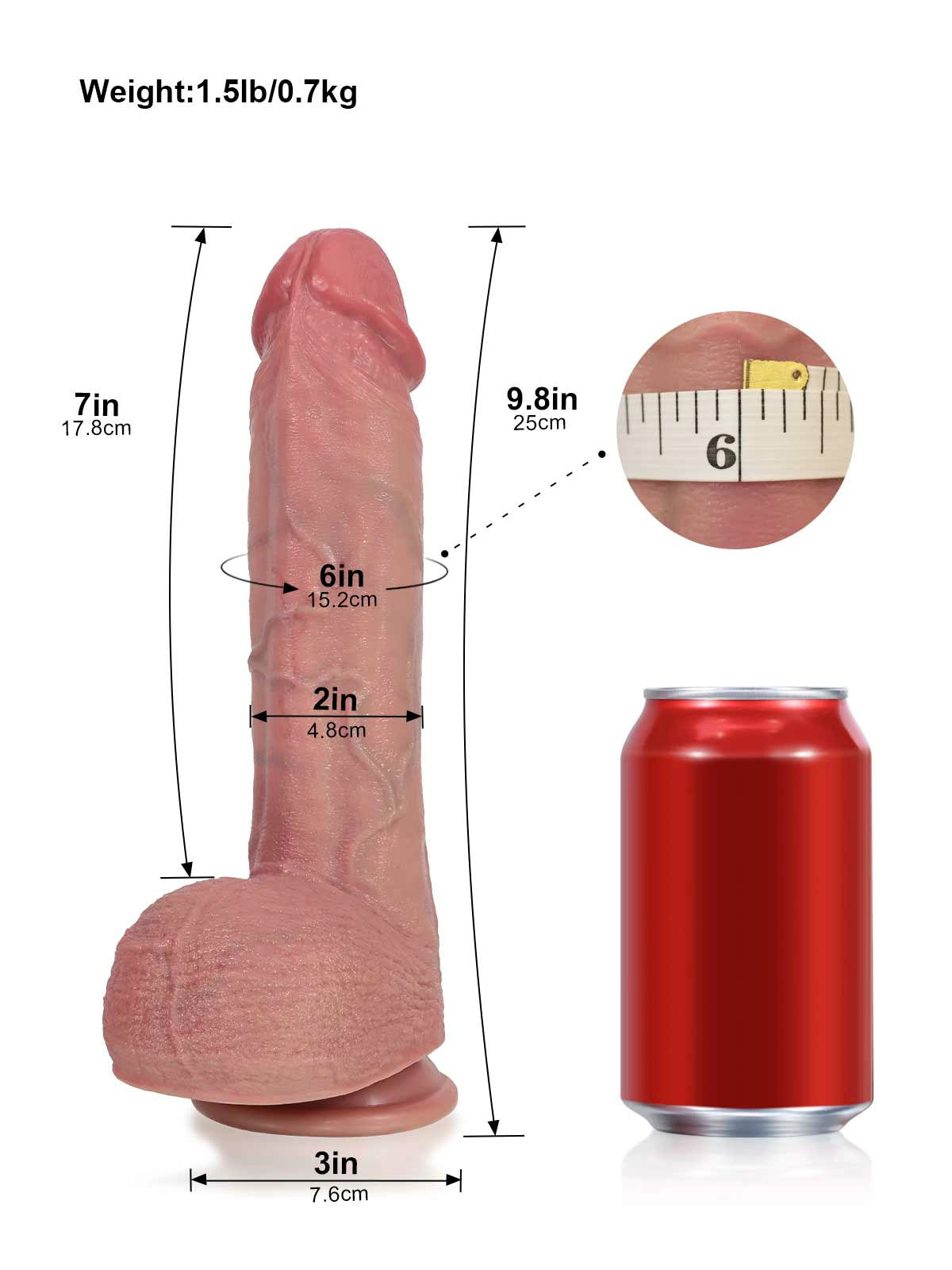 Ivan - Realistisk Thrusting Dildo med Välvt Ollon och Markerad Ryggås - 25 cm