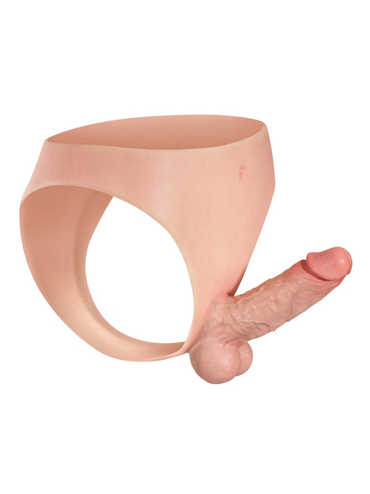 15,5 cm Realistisk Silikon-Strap-On med Fast Kärna