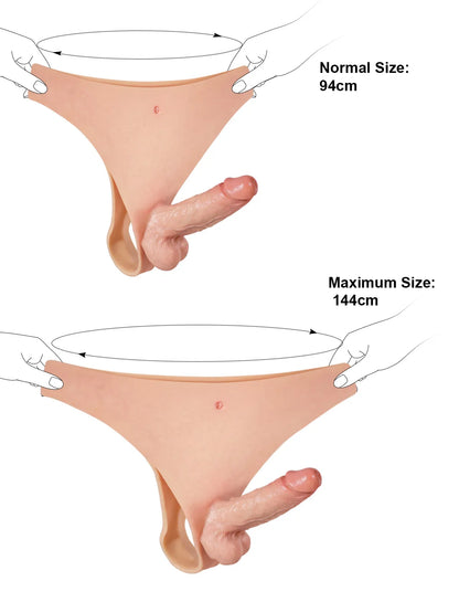 15,5 cm Realistisk Silikon-Strap-On med Fast Kärna