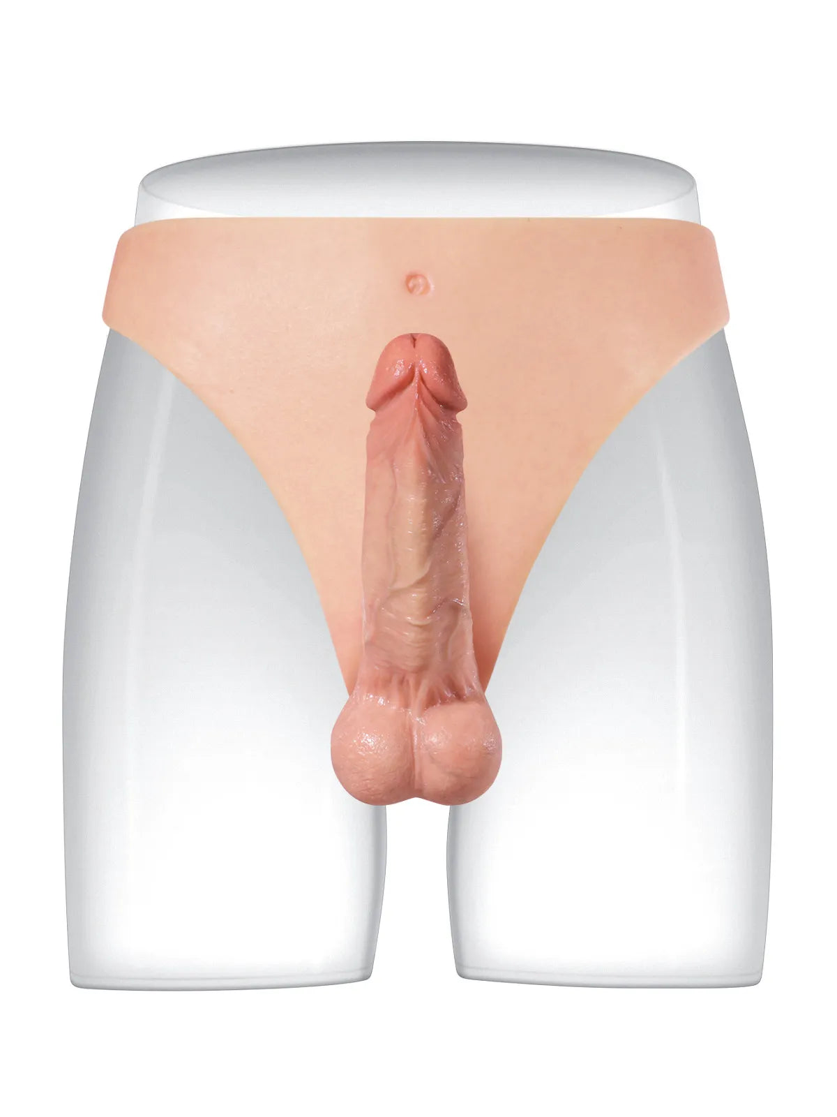 15,5 cm Realistisk Silikon-Strap-On med Fast Kärna