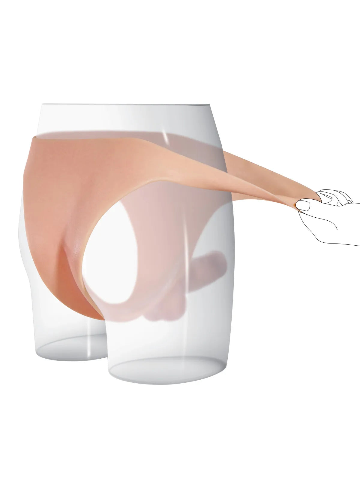 15,5 cm Realistisk Silikon-Strap-On med Fast Kärna