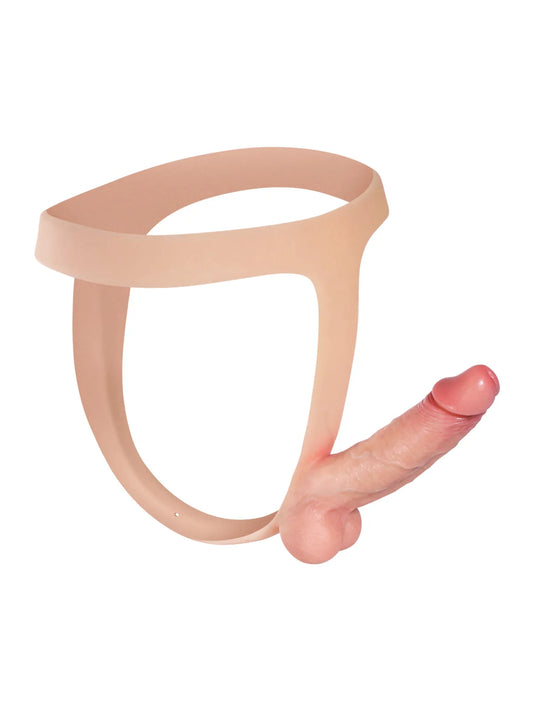 15 cm Ultratunn Silikon-Strap-On Dildo för Par