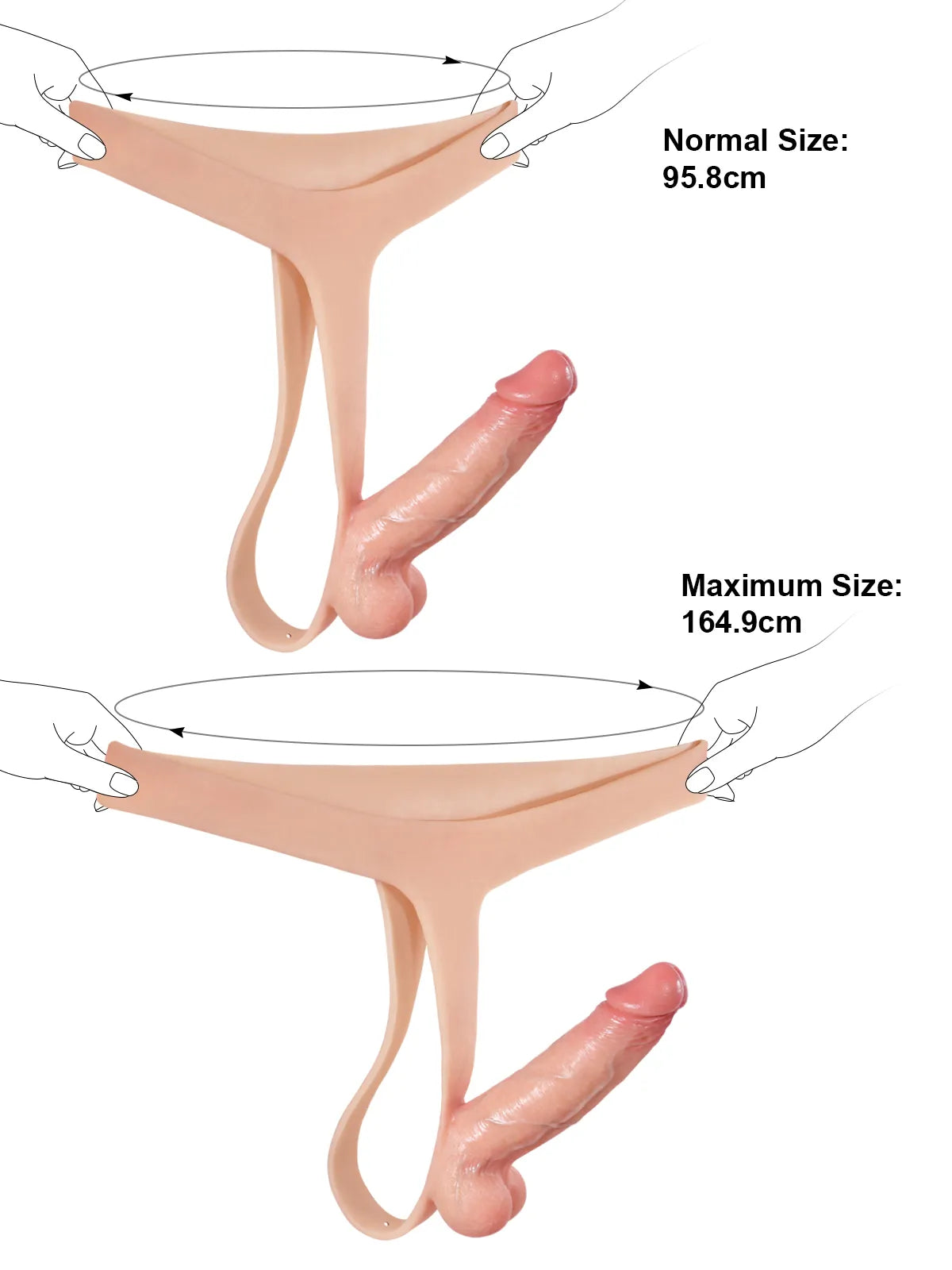 15 cm Ultratunn Silikon-Strap-On Dildo för Par