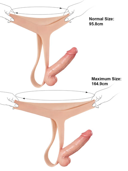 15 cm Ultratunn Silikon-Strap-On Dildo för Par