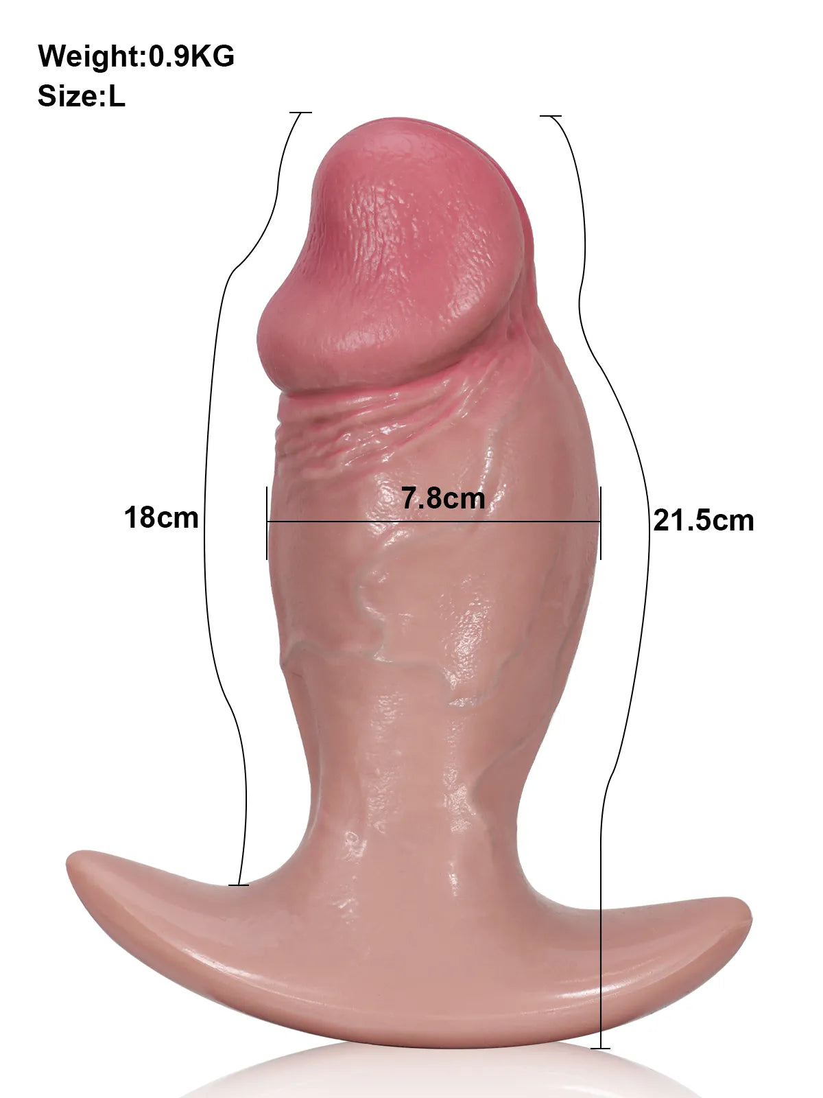 16,5/21,5 cm Realistisk Dildo med Buttplug-Design för Mångsidig Användning