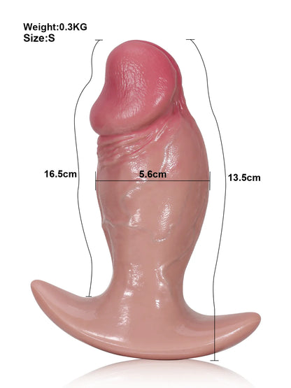 16,5/21,5 cm Realistisk Dildo med Buttplug-Design för Mångsidig Användning