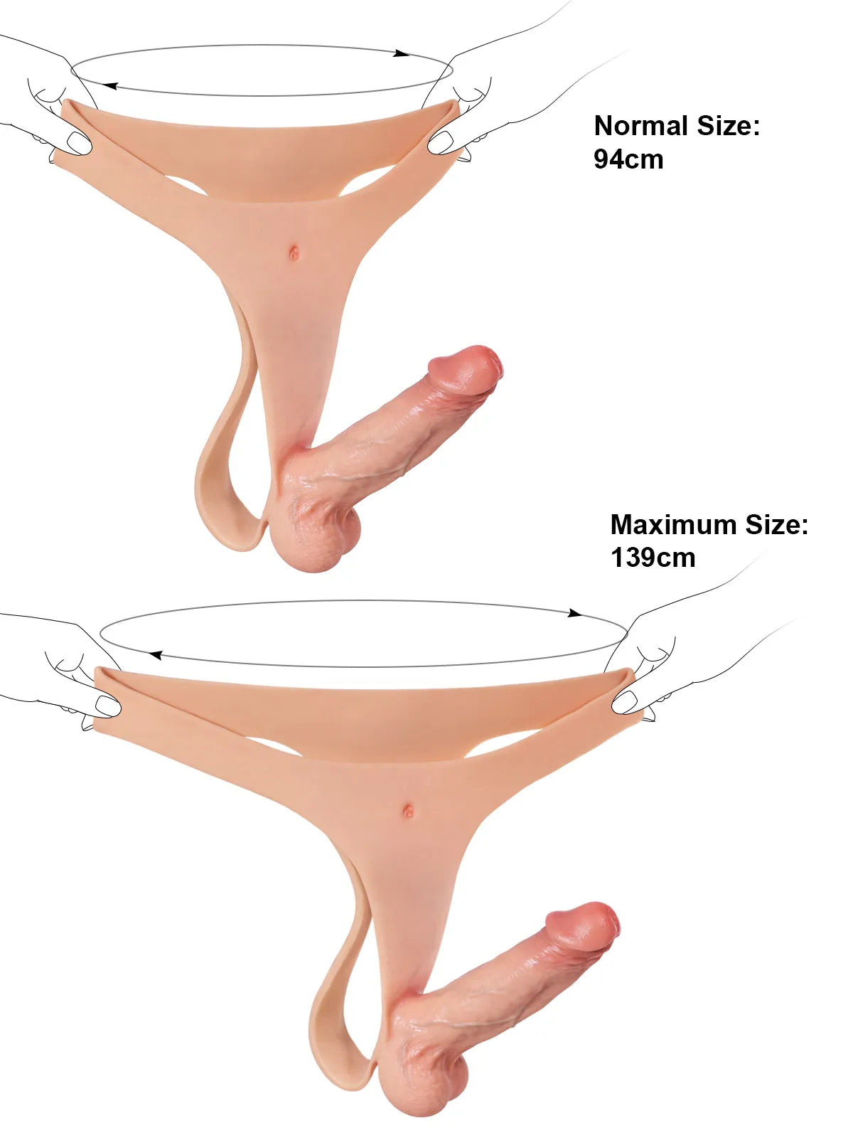 16 cm Lätt Silikon-Strap-On med Smalt Band & Realistisk Känsla
