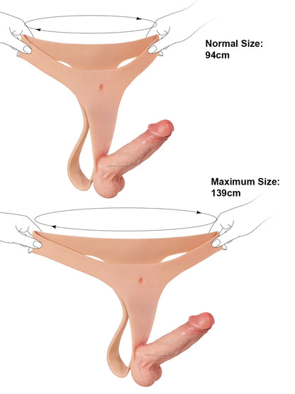 16 cm Lätt Silikon-Strap-On med Smalt Band & Realistisk Känsla
