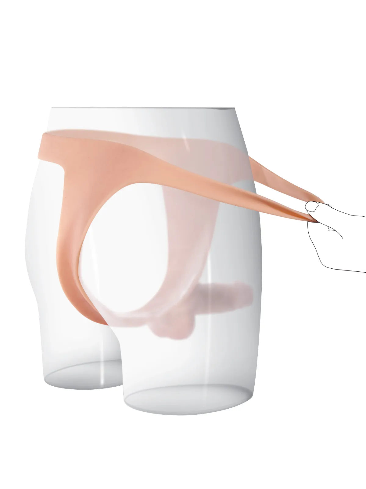 16 cm Lätt Silikon-Strap-On med Smalt Band & Realistisk Känsla