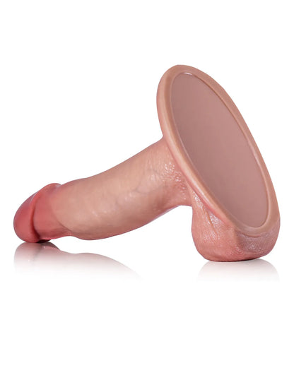 17,5 cm Realistisk Dildo med Rörlig Hud och Testiklar - Perfekt för Nybörjare