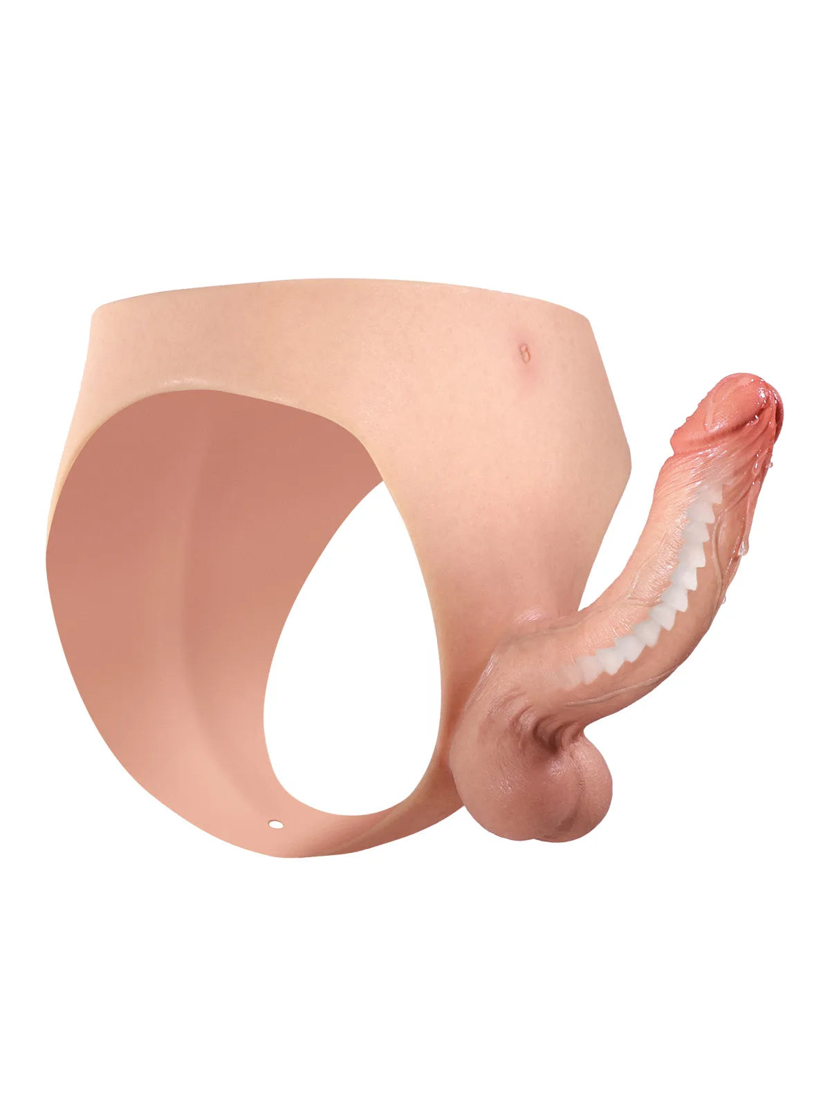 17,5 cm Bärbar Silikon-Strap-On med Mjuka Testiklar & Fast Skaft