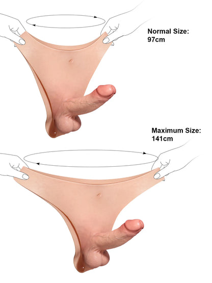 17,5 cm Bärbar Silikon-Strap-On med Mjuka Testiklar & Fast Skaft