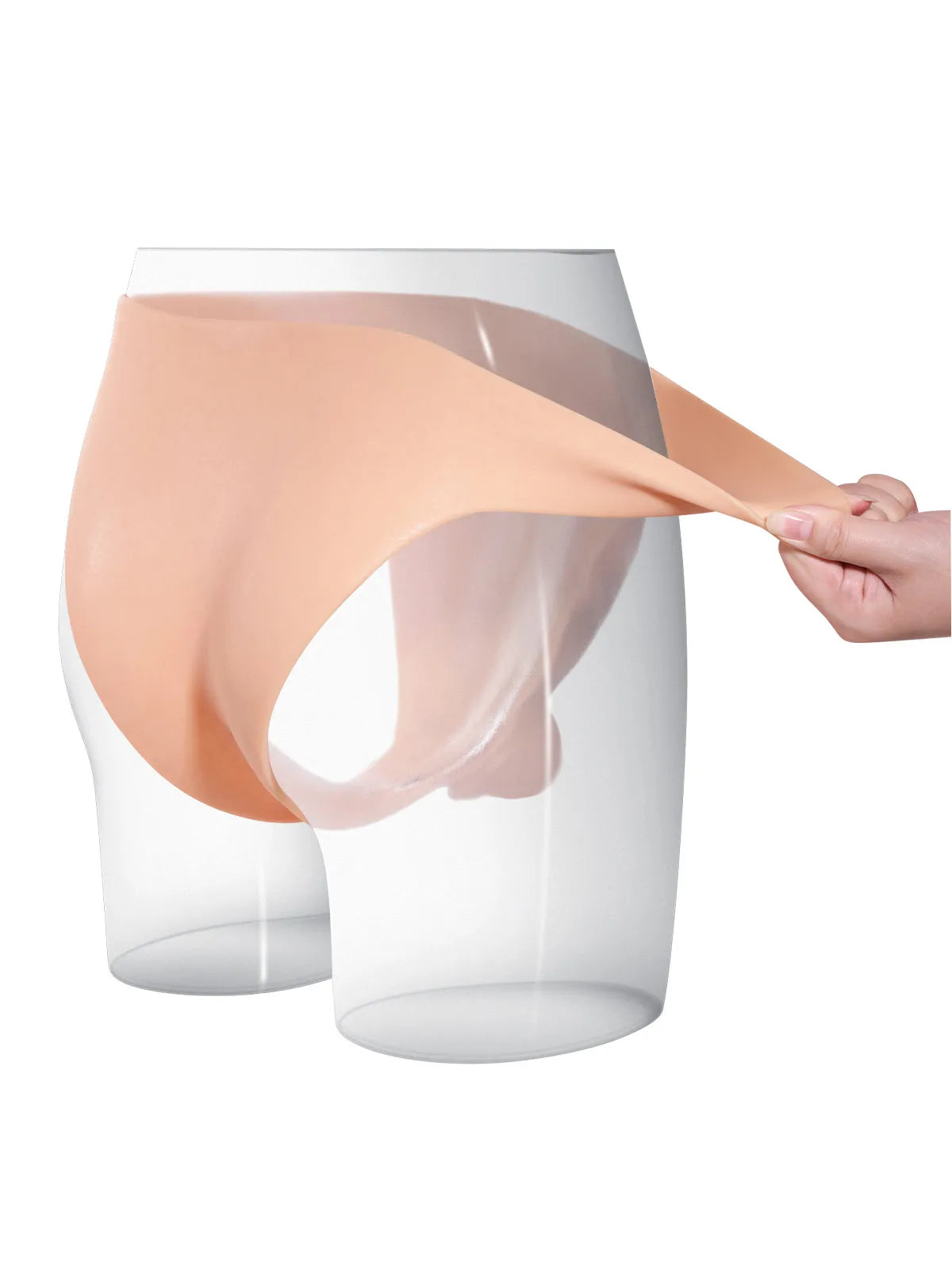 17,5 cm Bärbar Silikon-Strap-On med Mjuka Testiklar & Fast Skaft