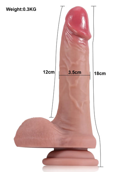 18 cm Sliding Skin Dildo för Nybörjare med Hudliknande Textur