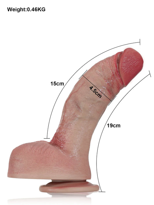19 cm Realistisk G-punkt Dildo med Böjt Skaft