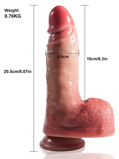 20,5 cm Teleskopisk Vibrerande Dildo med 7 Stöt- och 3 Vibrationslägen