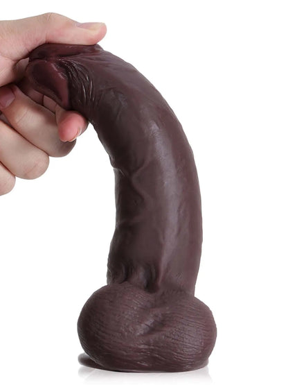 21,5 cm Realistisk Dildo med Rörlig Hud och Flexibla Testiklar