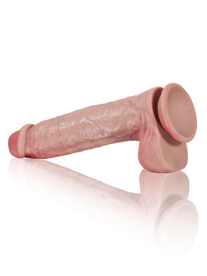 21,7 cm Realistisk Dildo med Böjbar Metallkärna & Fylliga Testiklar