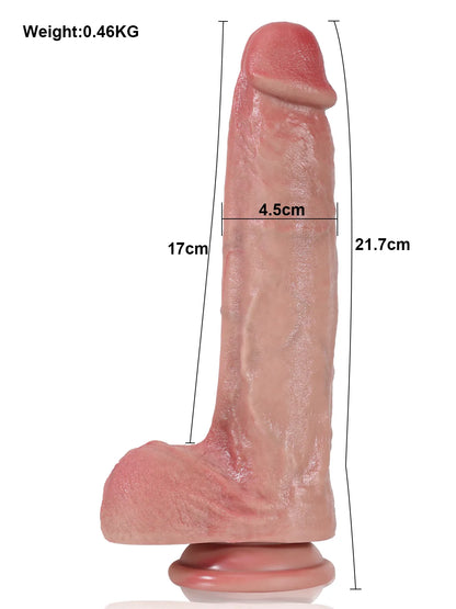 21,7 cm Realistisk Dildo med Böjbar Metallkärna & Fylliga Testiklar