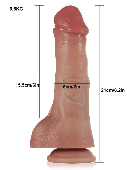 21 cm Teleskopisk Vibrerande och Uppvärmande Dildo med Trådlös Fjärrkontroll